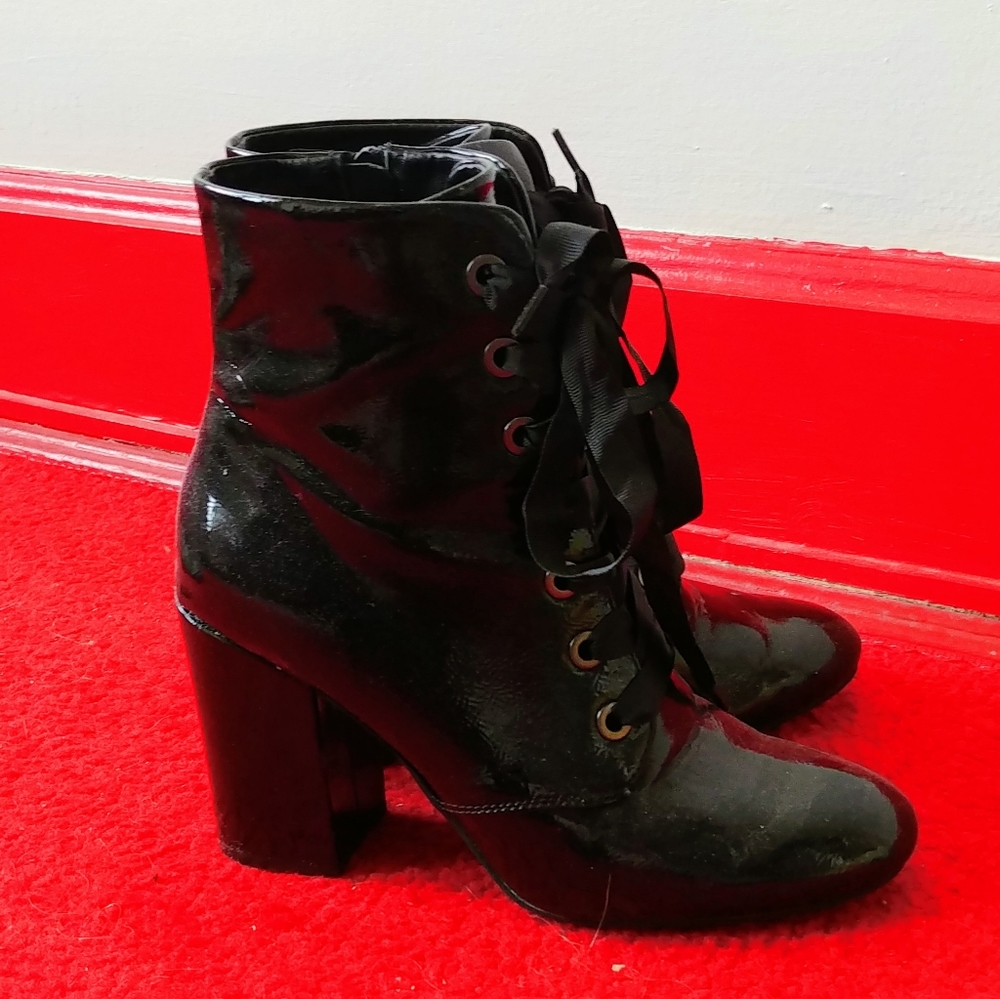 Lace up heel booties
